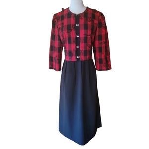 Vintage Red & Black Career‎ Dress